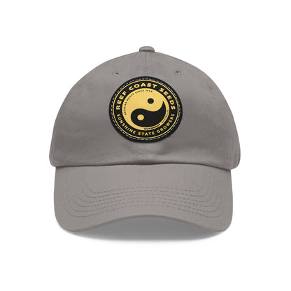 Reef Coast Seeds (Yellow) — Dad Hat with Leather Patch (Round)