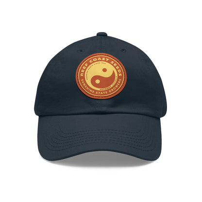 Reef Coast Seeds (Yellow) — Dad Hat with Leather Patch (Round)