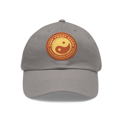 Reef Coast Seeds (Yellow) — Dad Hat with Leather Patch (Round)