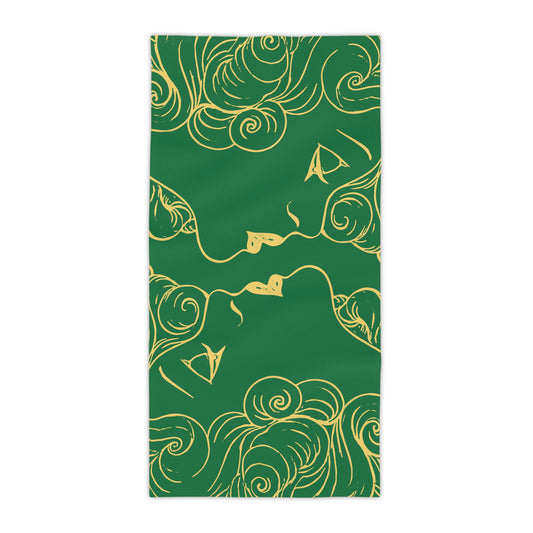 Double Vision — Green Beach Towel