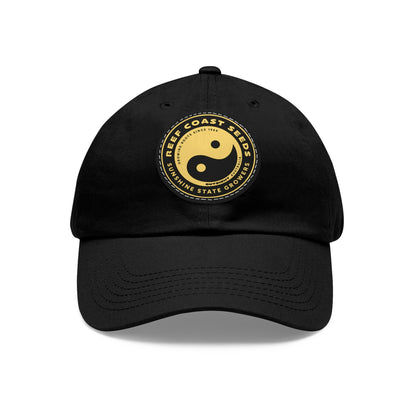 Reef Coast Seeds (Yellow) — Dad Hat with Leather Patch (Round)